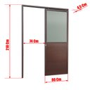 Ver imagem 4 de Porta Correr Susp.Meia Lambril Meia Vidro Esq L.25 Marrom Corten 210x80 Brimak
