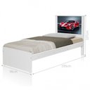 Ver imagem 1 de Cama Solteiro com Cabeceira Carro Sport Vermelho