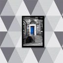 Ver imagem 1 de Quadro Fotografia Porta Azul 24x18cm - com vidro:Madeira branca