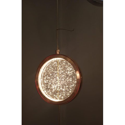 Pendente Redondo Rose Gold Cristal 15cm Led 9W 3200K Bivolt PARIS LUZ