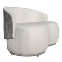 Ver imagem 6 de Namoradeira Beatriz Formato Orgânica Tecido Boucle Bege Composê Calacata Cinza - Estopar Namoradeira