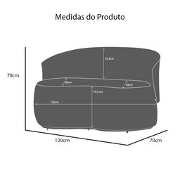 Namoradeira Beatriz Formato Orgânica Tecido Boucle Bege Composê Calacata Cinza - Estopar Namoradeira - 7