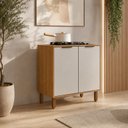 Ver imagem 6 de Balcão para Cooktop Toronto 4 e 5 Bocas 80cm 2 Portas Cozinha Freijó com Offwhite - Rede Móveis