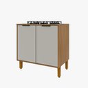 Ver imagem 5 de Balcão para Cooktop Toronto 4 e 5 Bocas 80cm 2 Portas Cozinha Freijó com Offwhite - Rede Móveis