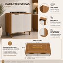 Ver imagem 2 de Balcão para Cooktop Toronto 4 e 5 Bocas 80cm 2 Portas Cozinha Freijó com Offwhite - Rede Móveis