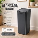 Ver imagem 3 de Lixeira Click Banheiro Cozinha 12 Litros Cesto de Lixo Cinza Multiuso Casa Escritorio Flat Compacta