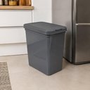 Ver imagem 1 de Lixeira Click Banheiro Cozinha 12 Litros Cesto de Lixo Cinza Multiuso Casa Escritorio Flat Compacta