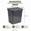 Ver imagem 6 de Lixeira Click Banheiro Cozinha 12 Litros Cesto de Lixo Cinza Multiuso Casa Escritorio Flat Compacta