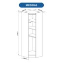 Ver imagem 3 de Guarda Roupa de Canto Oblíquo Modulado 1 Porta Cedro e Duna Line Infinity Marrom