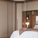 Ver imagem 2 de Guarda Roupa de Canto Oblíquo Modulado 1 Porta Cedro e Duna Line Infinity Marrom