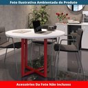 Ver imagem 3 de Mesa de Reunião Redonda P25 Pandin 110 Cm (largura) Tampo Mdp Branco Pé Aço Tubular Vermelho