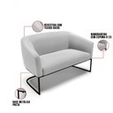 Ver imagem 6 de Namoradeira e 2 Poltronas Industrial Preto Stella Suede D03 - D’Rossi