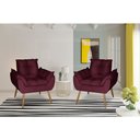Ver imagem 1 de Kit 2 Poltronas Opala Decorativa Suede Marsala Dal Poz Estofados
