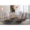 Ver imagem 1 de Conjunto Sala de Jantar Madeira Maciça 6 Lugares Mesa e Cadeiras Londres Móveis Mundial