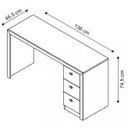 Ver imagem 3 de Conjunto 2 Peças Escrivaninha 3 Gavetas e Armário Multiuso para Escritório 2 Portas Amêndoa Marrom