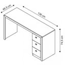 Ver imagem 3 de Kit 2 Peças Escrivaninha 3 Gavetas e Armário Multiuso para Escritório 2 Portas
