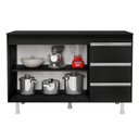 Ver imagem 6 de Balcão Gabinete Cozinha Lux 120cm 100% Mdf com Tampo 02 Portas e 03 Gavetas Preto - Desk Design