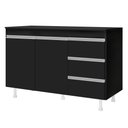 Ver imagem 2 de Balcão Gabinete Cozinha Lux 120cm 100% Mdf com Tampo 02 Portas e 03 Gavetas Preto - Desk Design
