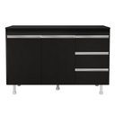 Ver imagem 1 de Balcão Gabinete Cozinha Lux 120cm 100% Mdf com Tampo 02 Portas e 03 Gavetas Preto - Desk Design