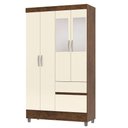 Ver imagem 1 de Guarda Roupa Solteiro 103cm com Espelho Mayra Imbuia/champanhe V02 - Mpozenato