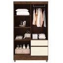 Ver imagem 5 de Guarda Roupa Solteiro 103cm com Espelho Mayra Imbuia/champanhe V02 - Mpozenato