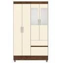 Ver imagem 6 de Guarda Roupa Solteiro 103cm com Espelho Mayra Imbuia/champanhe V02 - Mpozenato