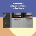 Ver mais imagens de Paneleiro Duplo de Aço com Vidro Mirage New Telasul Preto/Branco com