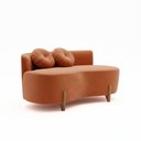 Ver imagem 2 de Sofá Decorativo Curvo Orgânico Living Veludo Terracota - Montanaris Decor