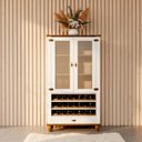 Ver imagem 1 de Cristaleira Adega Alta 2 Portas 1 Gavetas Tampo Base e Pés em Madeira Maciça Joy