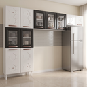Ver imagem 1 de Cozinha Compacta Modulada de Aço 3 Peças 280cm Mirage New Branco/Preto