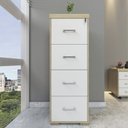 Ver imagem 2 de Armário Arquivo Pasta Suspensa 4 Gavetas Corp A06 Carvalho/branco - Mpozenato