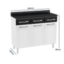 Ver imagem 4 de Balcão de Cozinha em Aço Triplo com Tampo Topázio Preto/Branco