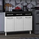 Ver imagem 1 de Balcão de Cozinha em Aço Triplo com Tampo Topázio Preto/Branco