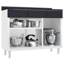 Ver imagem 2 de Balcão de Cozinha em Aço Triplo com Tampo Topázio Preto/Branco