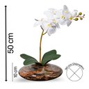 Ver imagem 2 de Arranjo Orquídea Branca Artificial Centro Mesa Vaso Grande