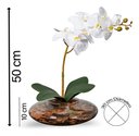 Ver imagem 2 de Arranjo Orquídea Branca Artificial Centro Mesa Vaso Grande