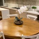 Ver imagem 4 de Arranjo Orquídea Branca Artificial Centro Mesa Vaso Grande