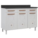 Ver imagem 4 de Balcão de Cozinha em Aço Triplo com Tampo 3 Portas 3 Gavetas Mirage New Branco