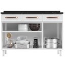 Ver imagem 3 de Balcão de Cozinha em Aço Triplo com Tampo 3 Portas 3 Gavetas Mirage New Branco