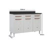 Balcão de Cozinha em Aço Triplo com Tampo 3 Portas 3 Gavetas Mirage New - 5