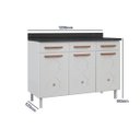 Ver imagem 5 de Balcão de Cozinha em Aço Triplo com Tampo 3 Portas 3 Gavetas Mirage New Branco