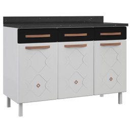 Balcão de Cozinha em Aço Triplo com Tampo 3 Portas 3 Gavetas Mirage New  - 4