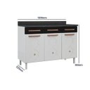 Ver imagem 5 de Balcão de Cozinha em Aço Triplo com Tampo 3 Portas 3 Gavetas Mirage New Preto/Branco