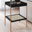 Ver imagem 2 de Mesa Lateral 58 Cm Pes Metal Palhinha Oslo 28962 Nero Artesano
