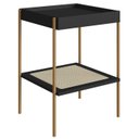 Ver imagem 1 de Mesa Lateral 58 Cm Pes Metal Palhinha Oslo 28962 Nero Artesano