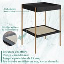 Ver imagem 3 de Mesa Lateral 58 Cm Pes Metal Palhinha Oslo 28962 Nero Artesano