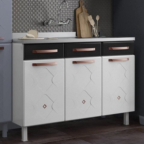 Balcão de Cozinha em Aço Triplo para Pia Mirage New 