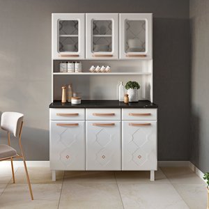 Armário de Cozinha em Aço Triplo 6 Portas 3 Gavetas Mirage New 