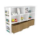 Ver imagem 1 de Organizador Infantil Natalino MDF com Baús e Nichos 142cm Azul Woodcore