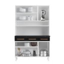 Ver imagem 3 de Armário de Cozinha em Aço Triplo 6 Portas 3 Gavetas Mirage New Preto/Branco